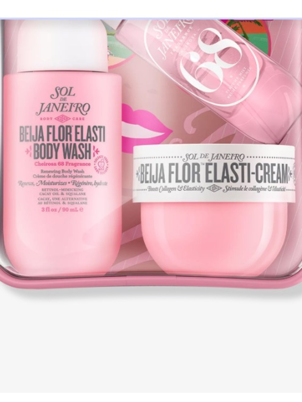 Sol de Janeiro Pink Travel Bath & Body Trio with Pouch - Picture 3 of 5